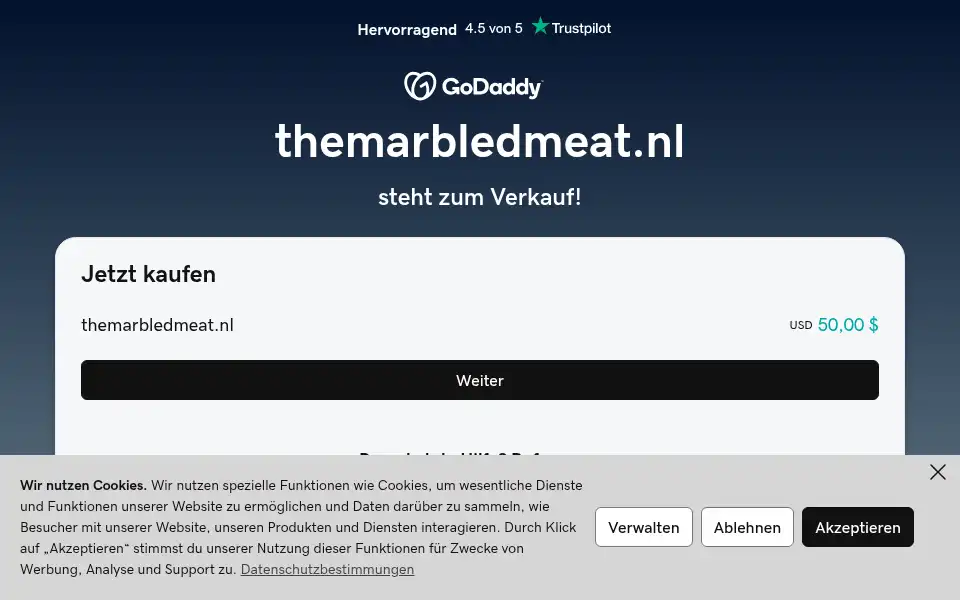 Screenshot of themarbledmeat.nl
