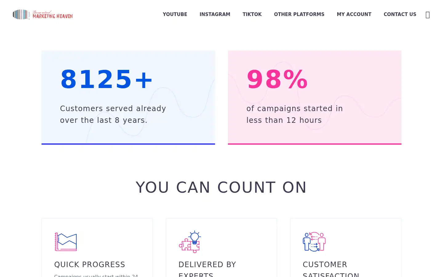 Screenshot of themarketingheaven.com