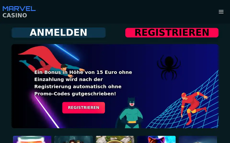 Screenshot of themarvelcasino.com