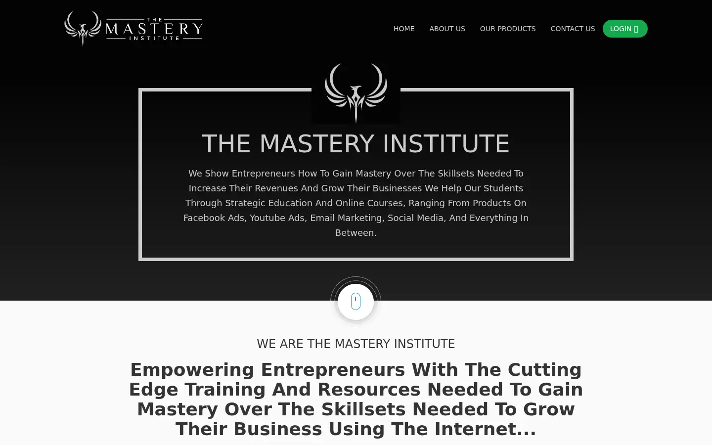 Screenshot of themasteryinstitute.com