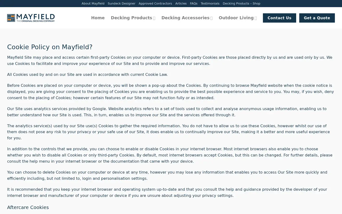 Screenshot of themayfieldgroup.co.uk