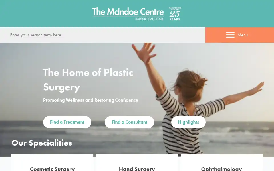 Screenshot of themcindoecentre.co.uk
