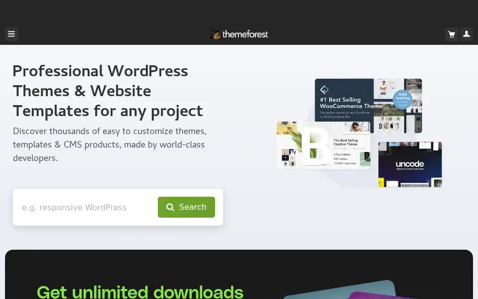 Screenshot of themeforest.com