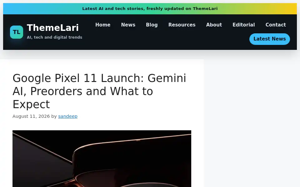 Screenshot of themelari.com