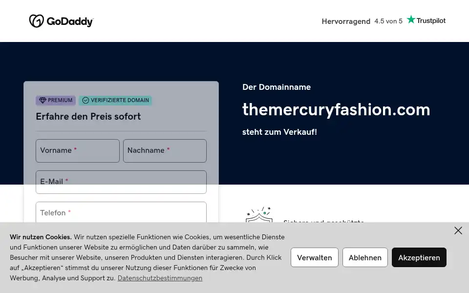 Screenshot of themercuryfashion.com