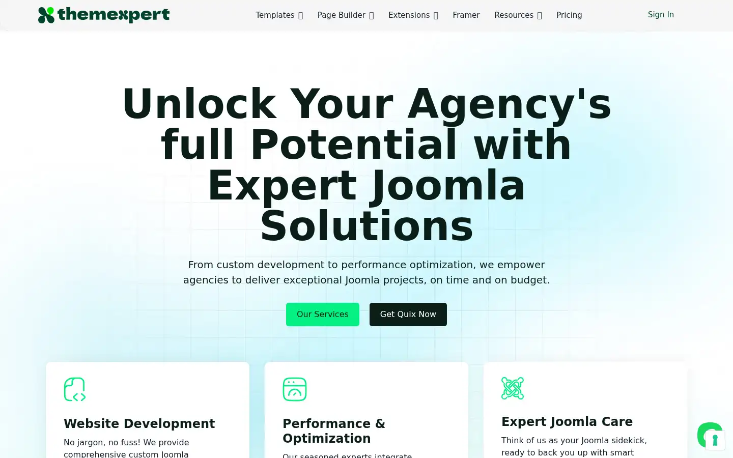 Screenshot of themexpert.com