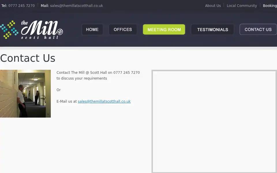 Screenshot of themillatscotthall.co.uk