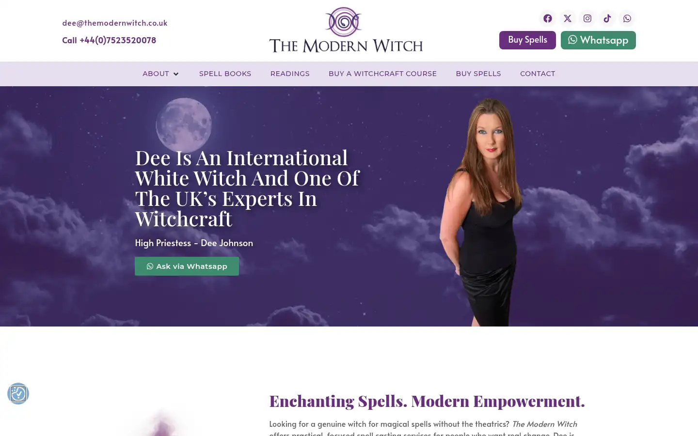 Screenshot of themodernwitch.co.uk