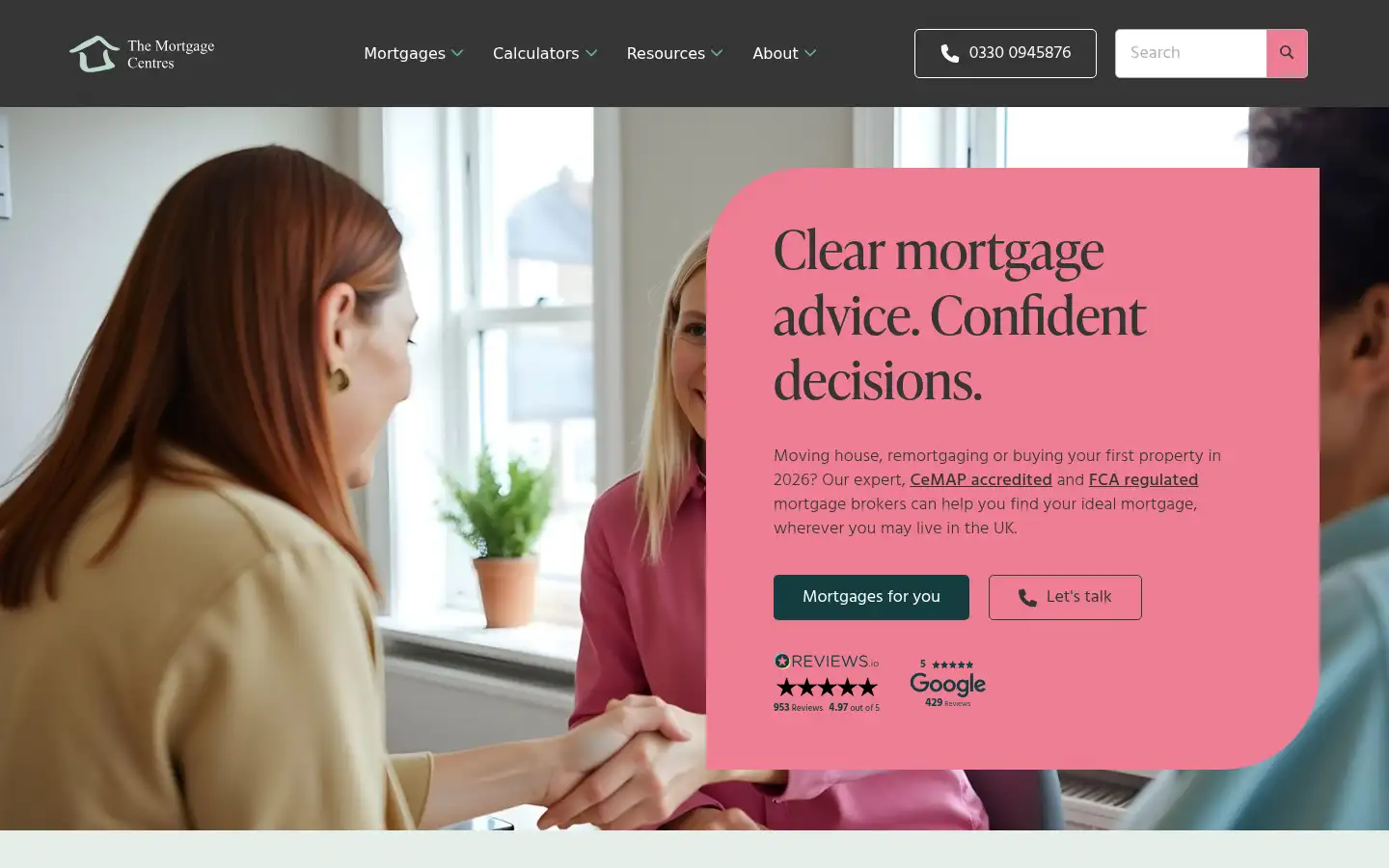 Screenshot of themortgagecentres.co.uk