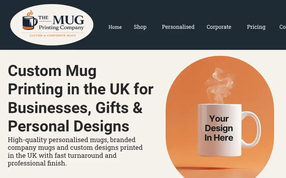 Screenshot of themugprintingcompany.co.uk