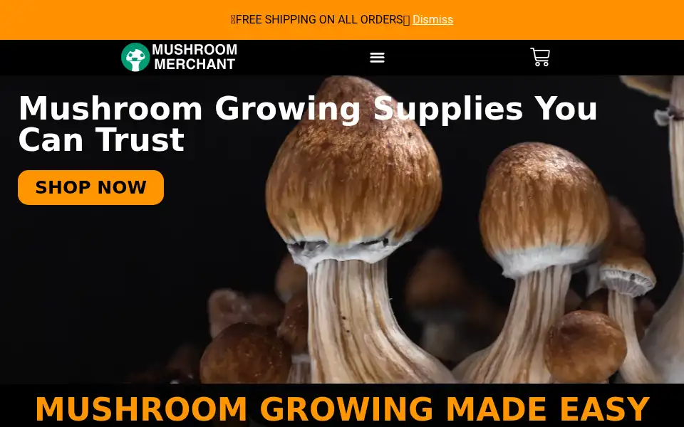 Screenshot of themushroommerchant.com