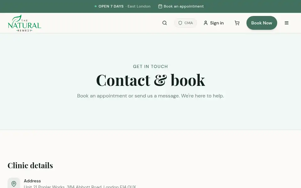 Screenshot of thenaturalremedy.co.uk