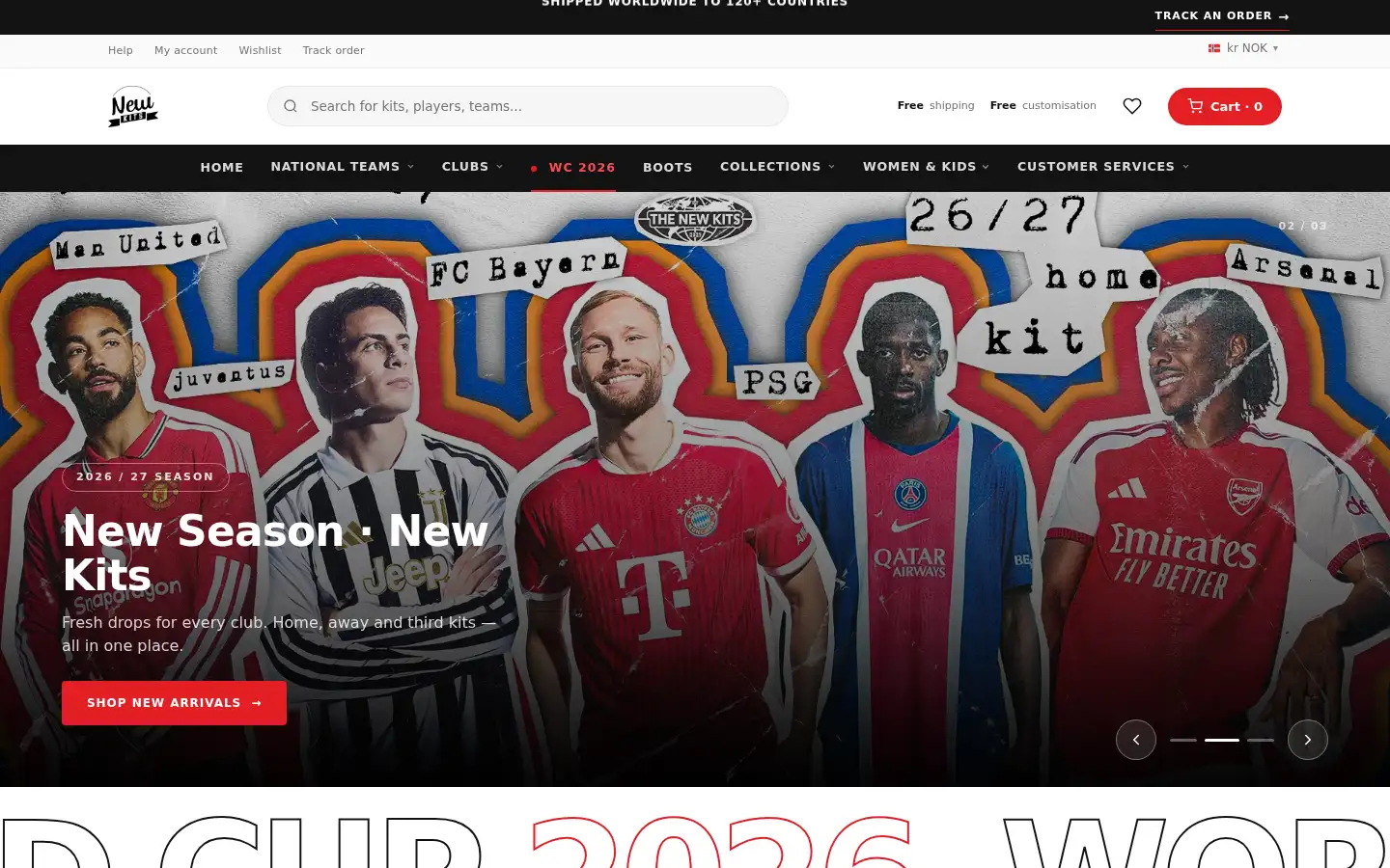 Screenshot of thenewkits.com