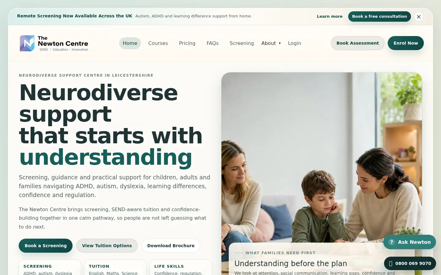 Screenshot of thenewtoncentre.org