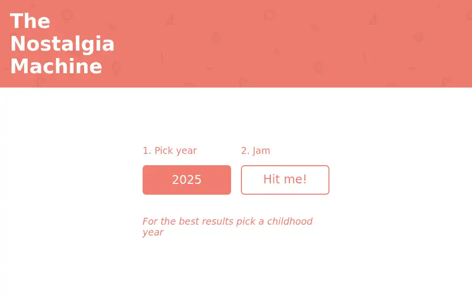 Screenshot of thenostalgiamachine.com