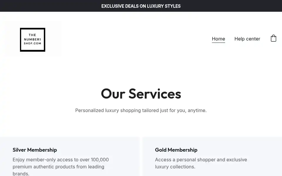 Screenshot of thenumber1shop.com