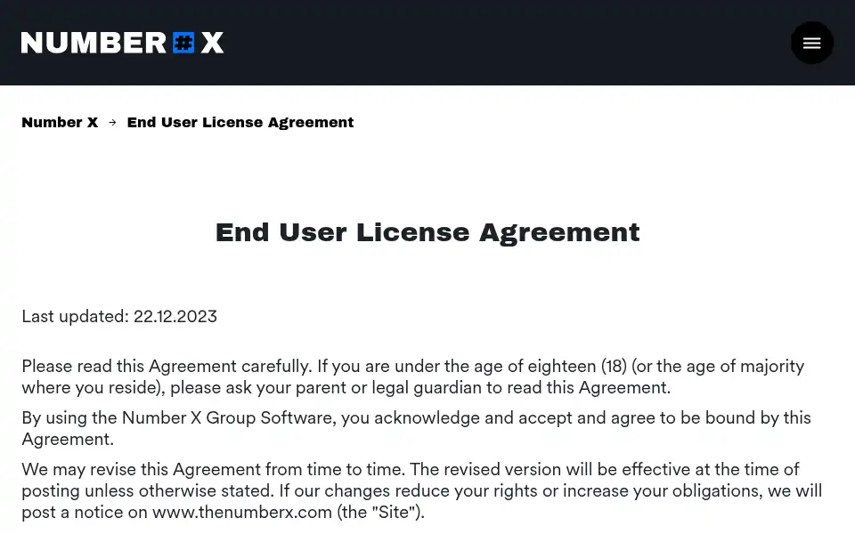 Screenshot of thenumberx.com
