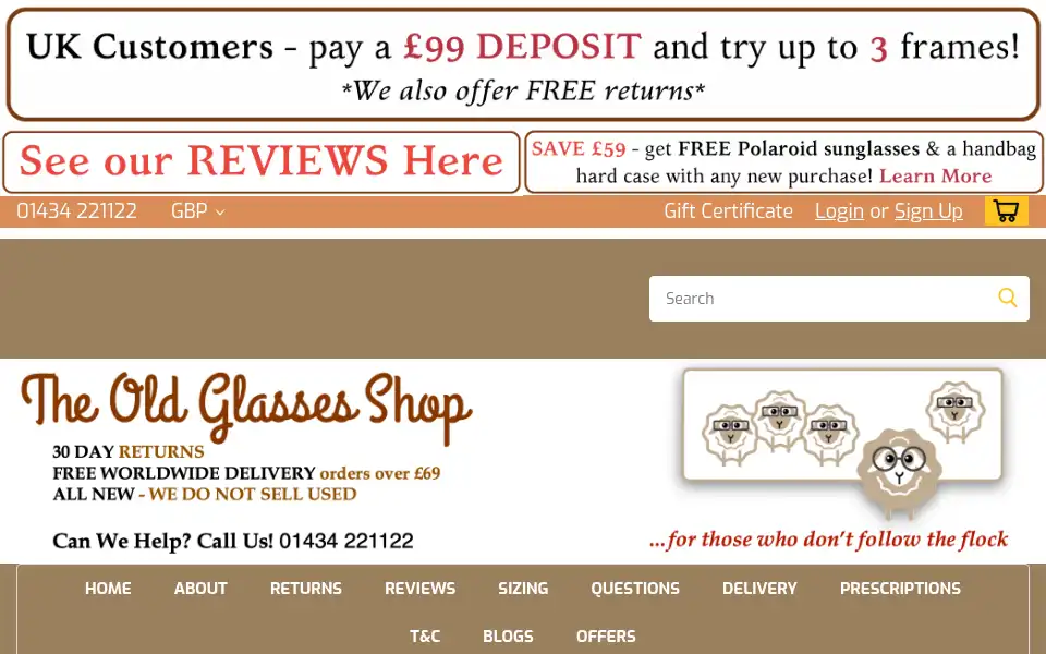 Screenshot of theoldglassesshop.com