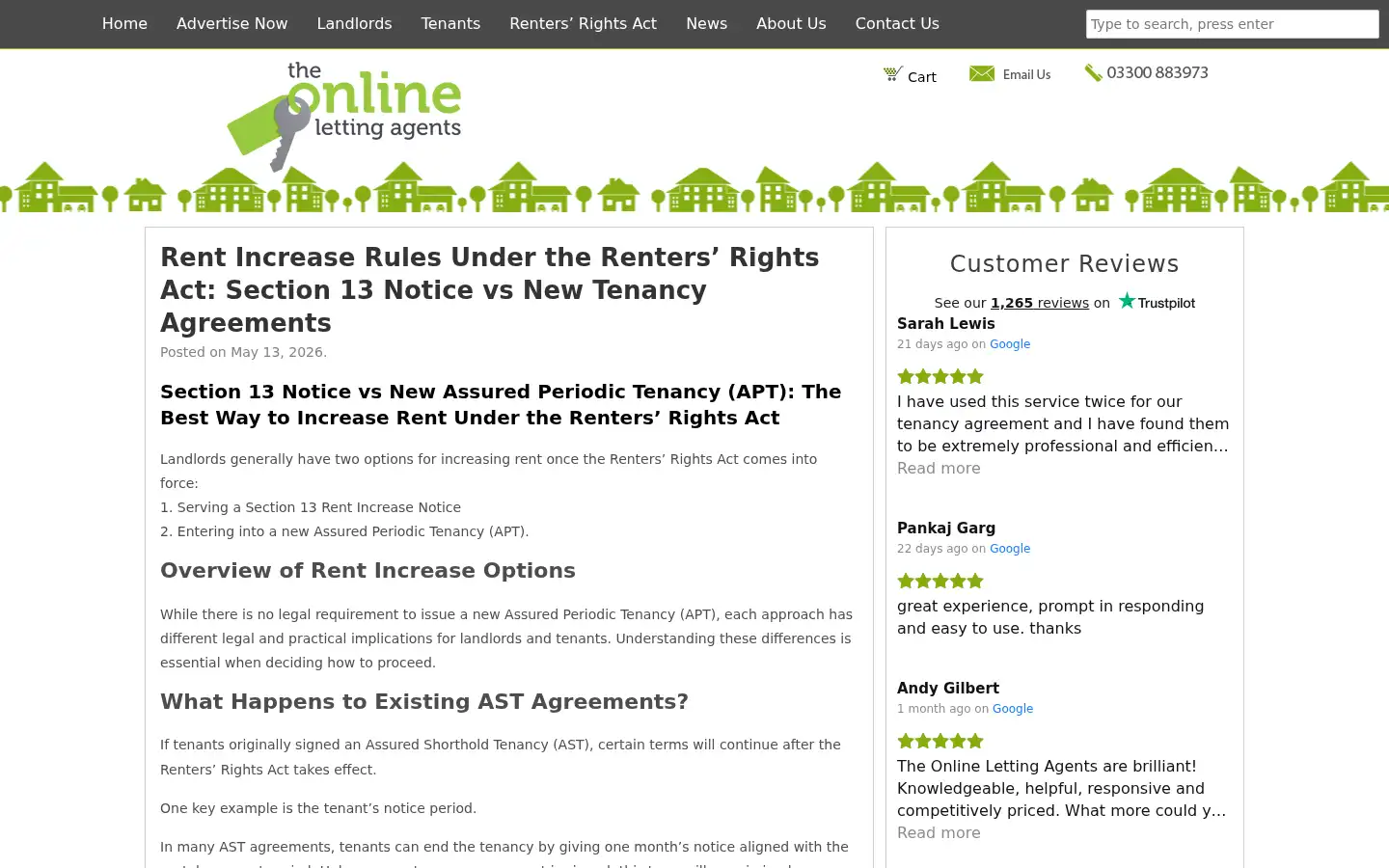 Screenshot of theonlinelettingagents.co.uk