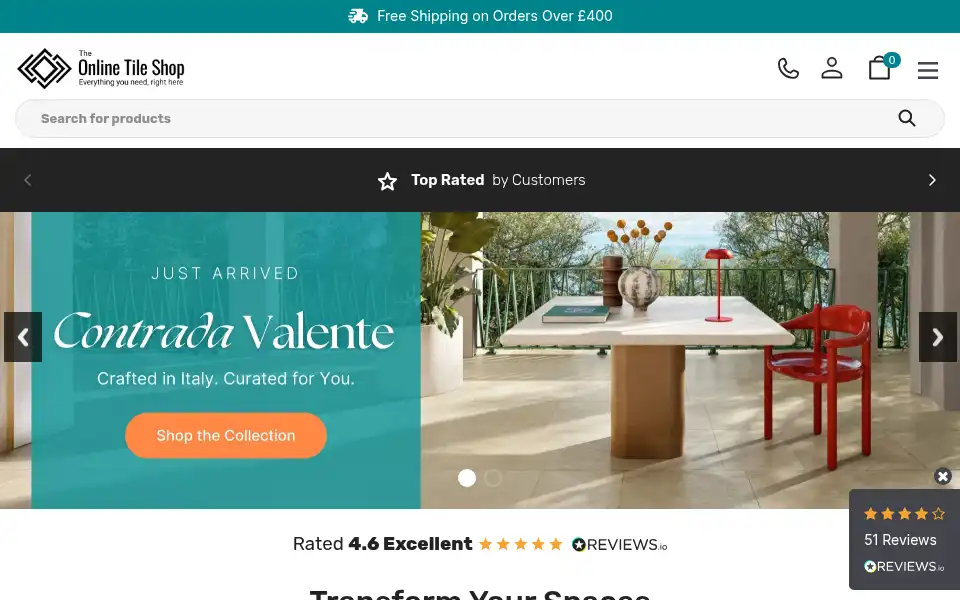 Screenshot of theonlinetileshop.co.uk