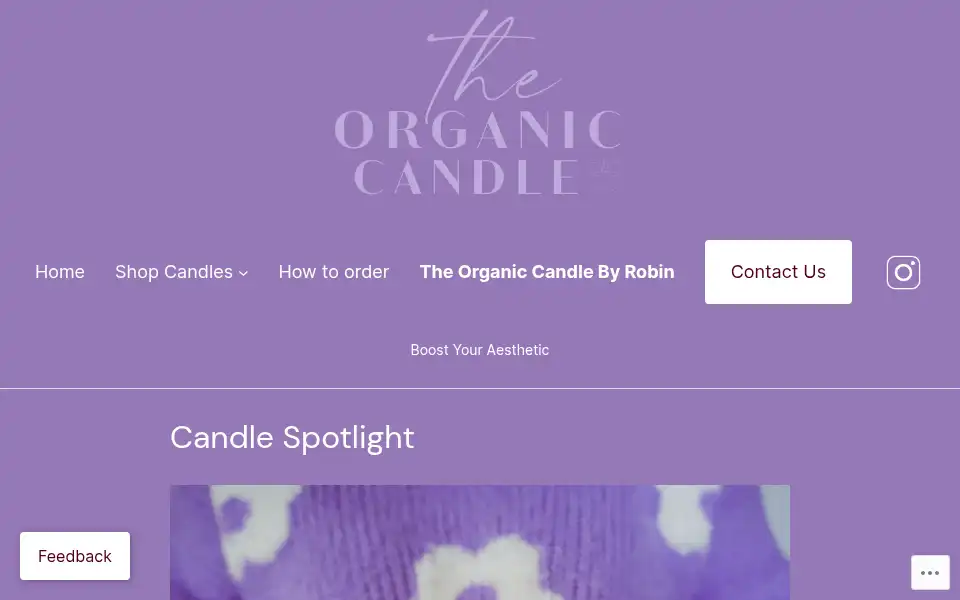 Screenshot of theorganiccandle.com