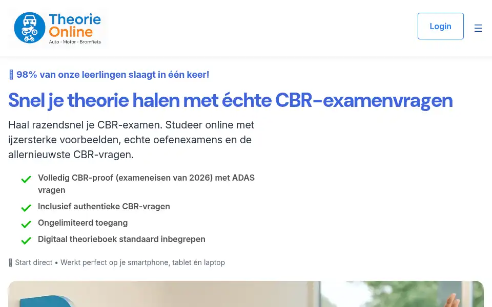 Screenshot of theorie-cursus.nl