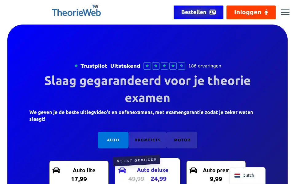 Screenshot of theorieweb.nl