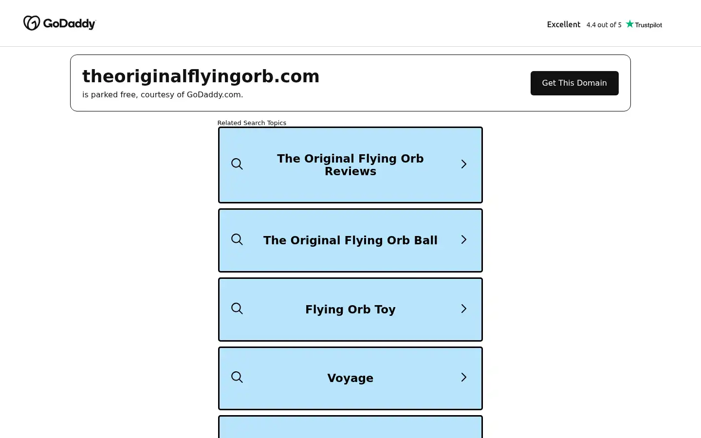Screenshot of theoriginalflyingorb.com