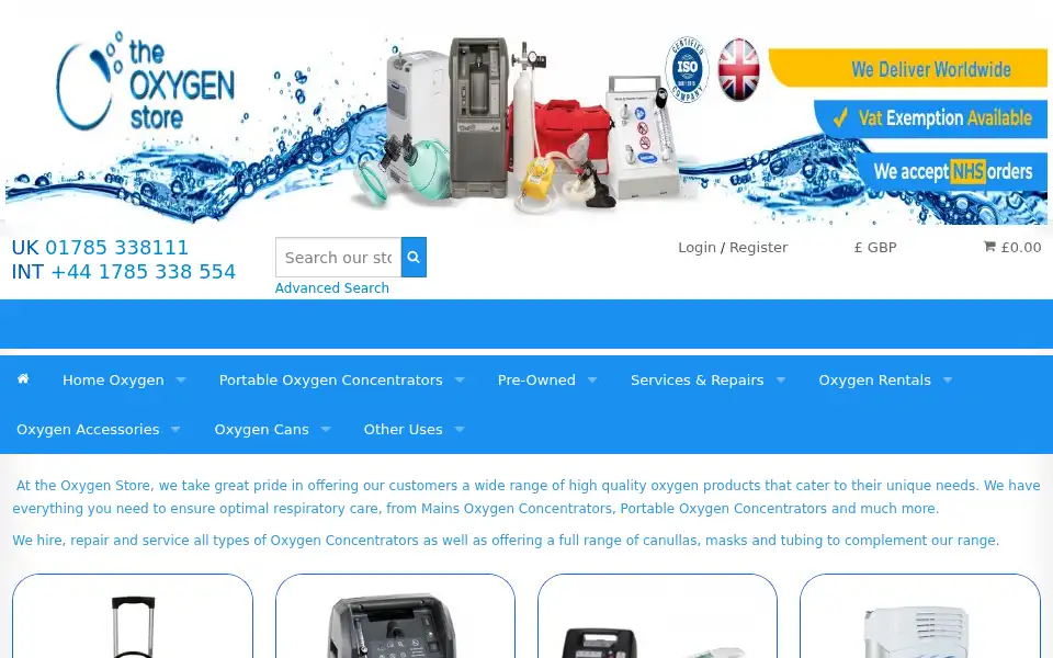 Screenshot of theoxygenstore.com