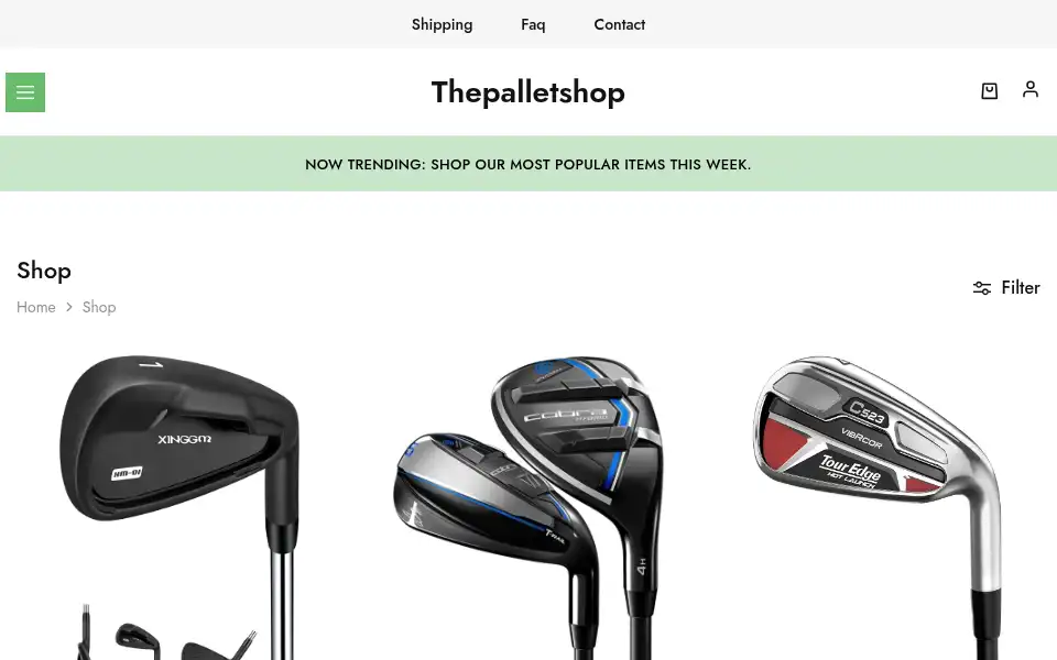 Screenshot of thepalletshop.co.uk