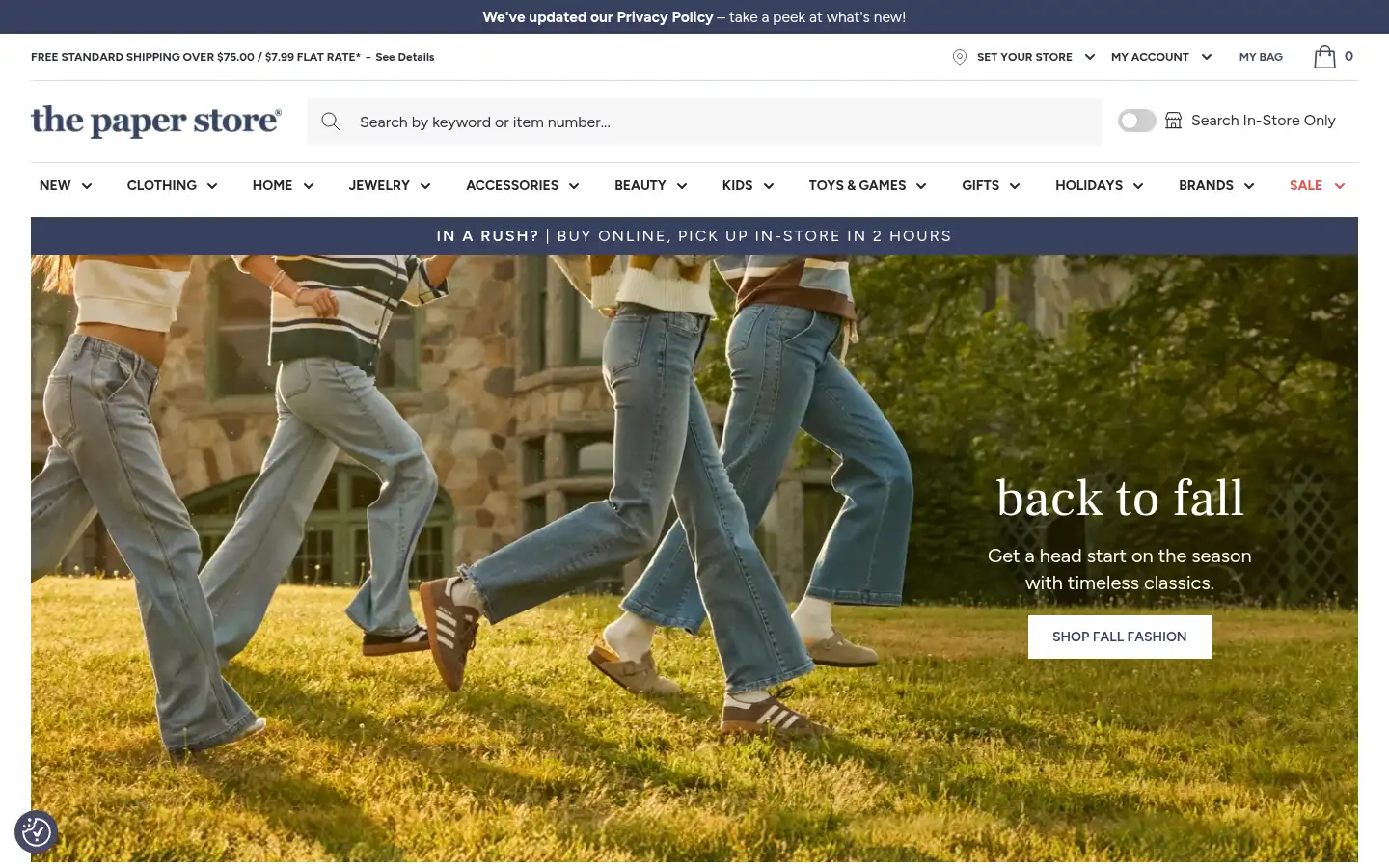 Screenshot of thepaperstore.com