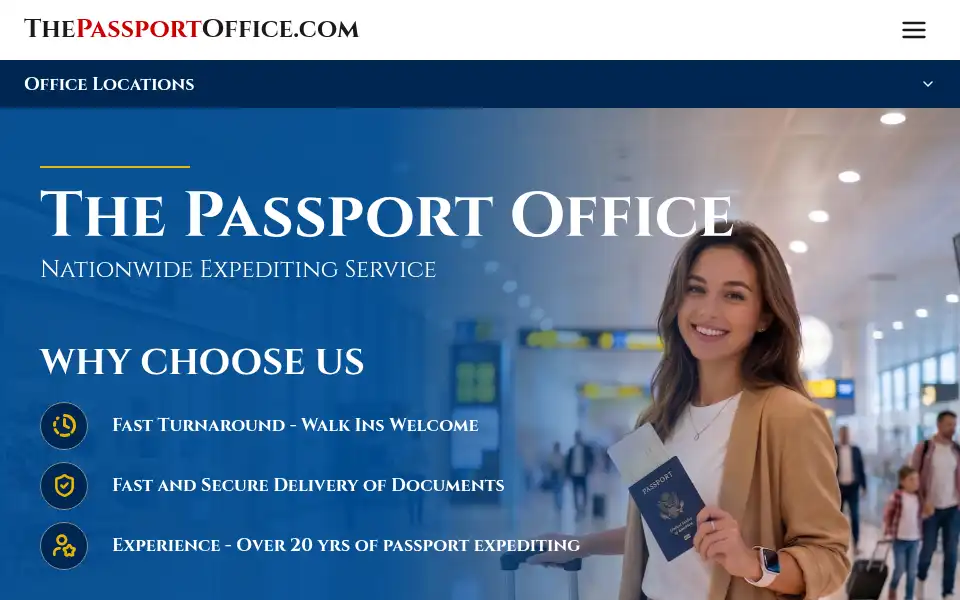 Screenshot of thepassportoffice.com