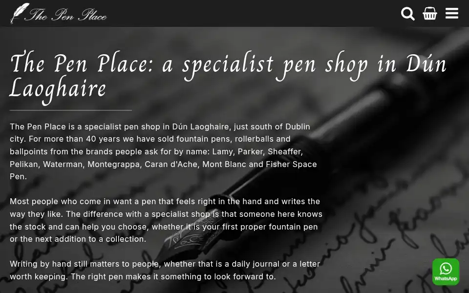 Screenshot of thepenplace.ie