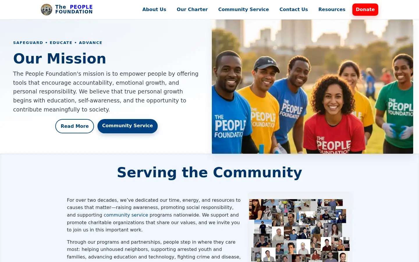 Screenshot of thepeoplefoundation.org