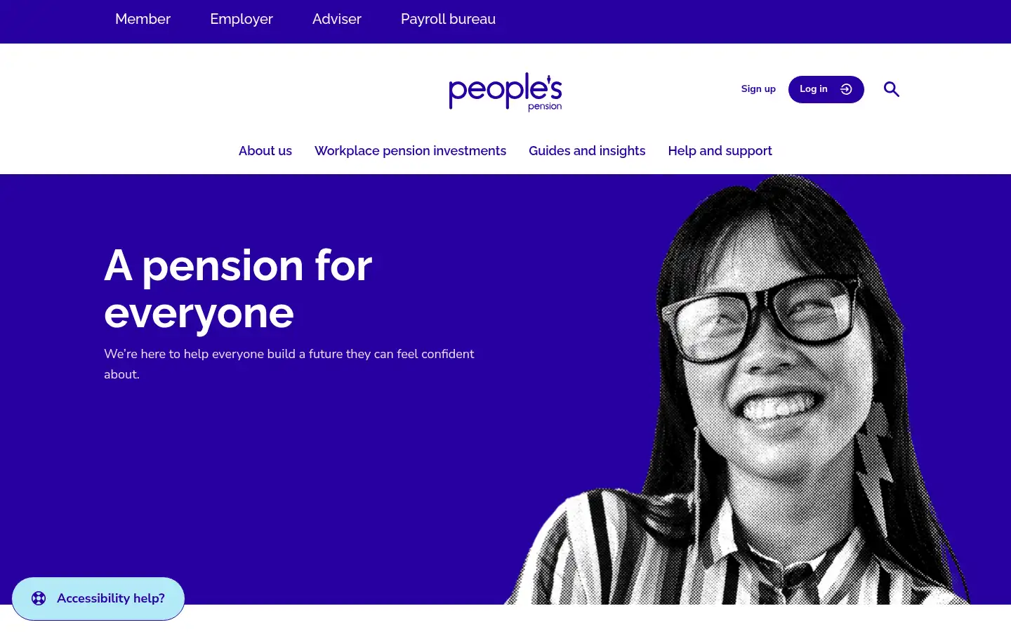 Screenshot of thepeoplespension.co.uk