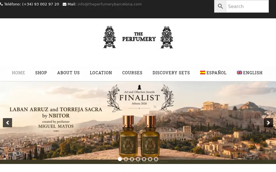 Screenshot of theperfumerybarcelona.com