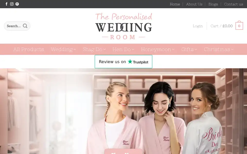 Screenshot of thepersonalisedweddingroom.co.uk