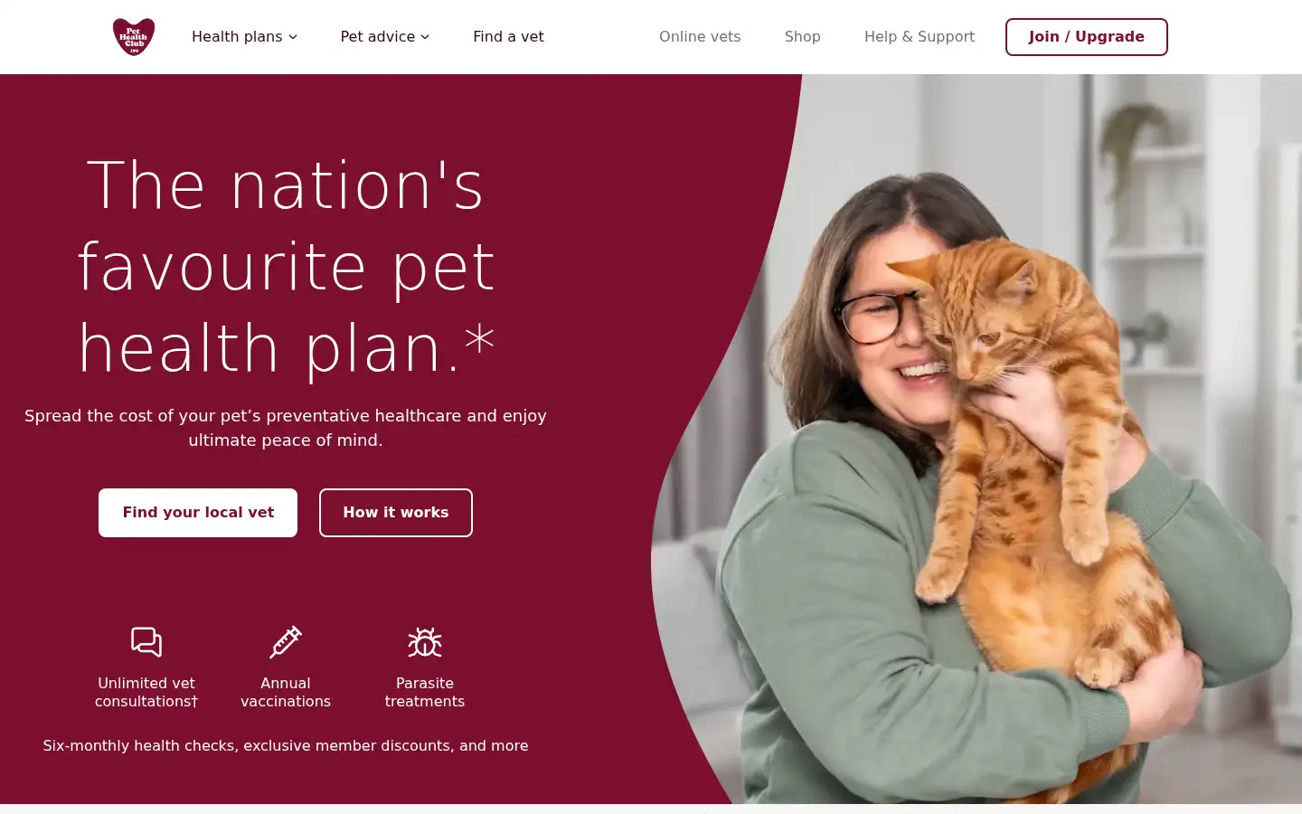 Screenshot of thepethealthclub.co.uk