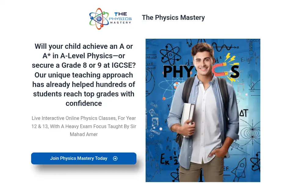 Screenshot of thephysicsmastery.com