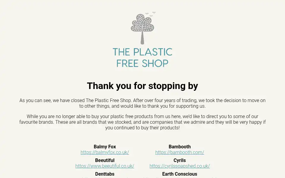 Screenshot of theplasticfreeshop.co.uk