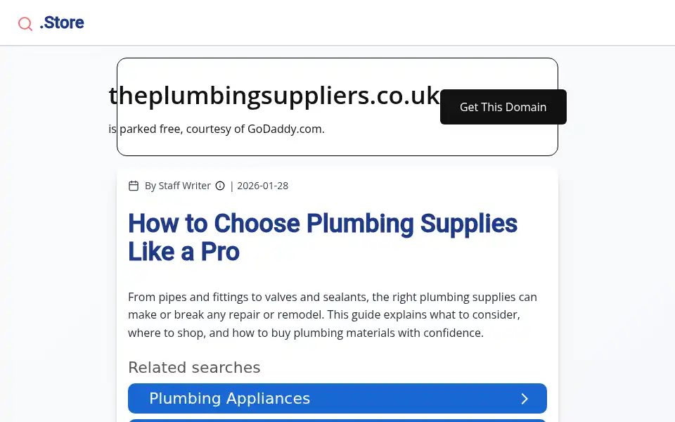 Screenshot of theplumbingsuppliers.co.uk