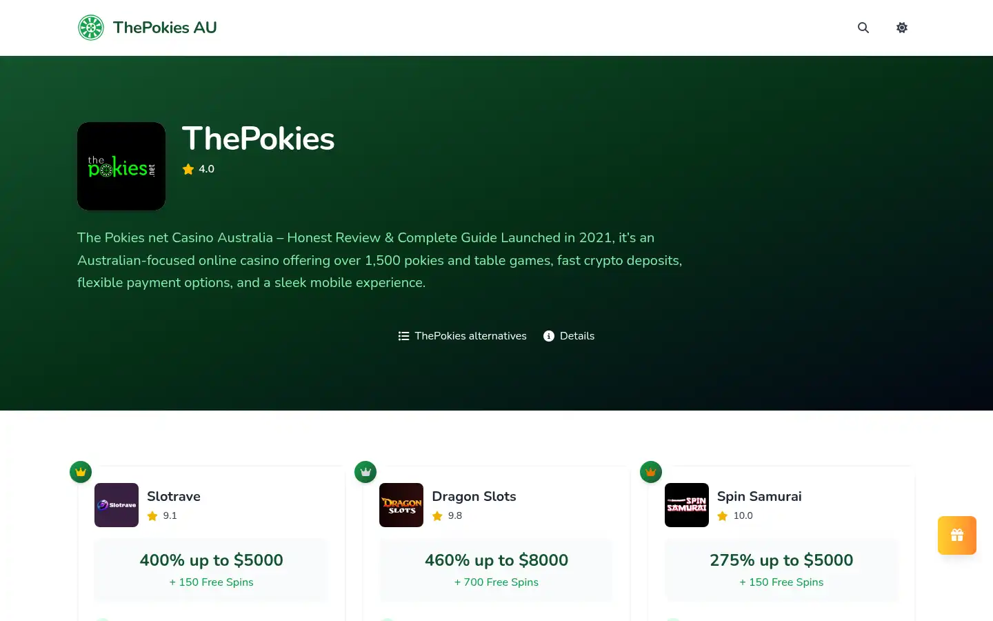 Screenshot of thepokies-au.com