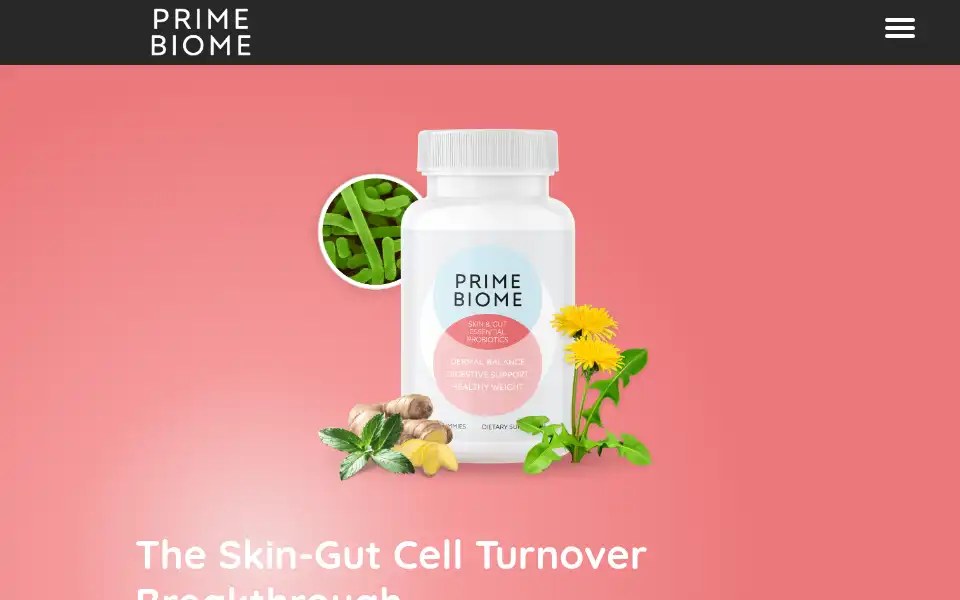 Screenshot of theprimebiome.com