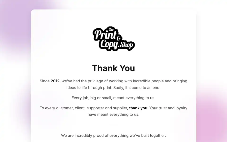 Screenshot of theprintandcopy.shop