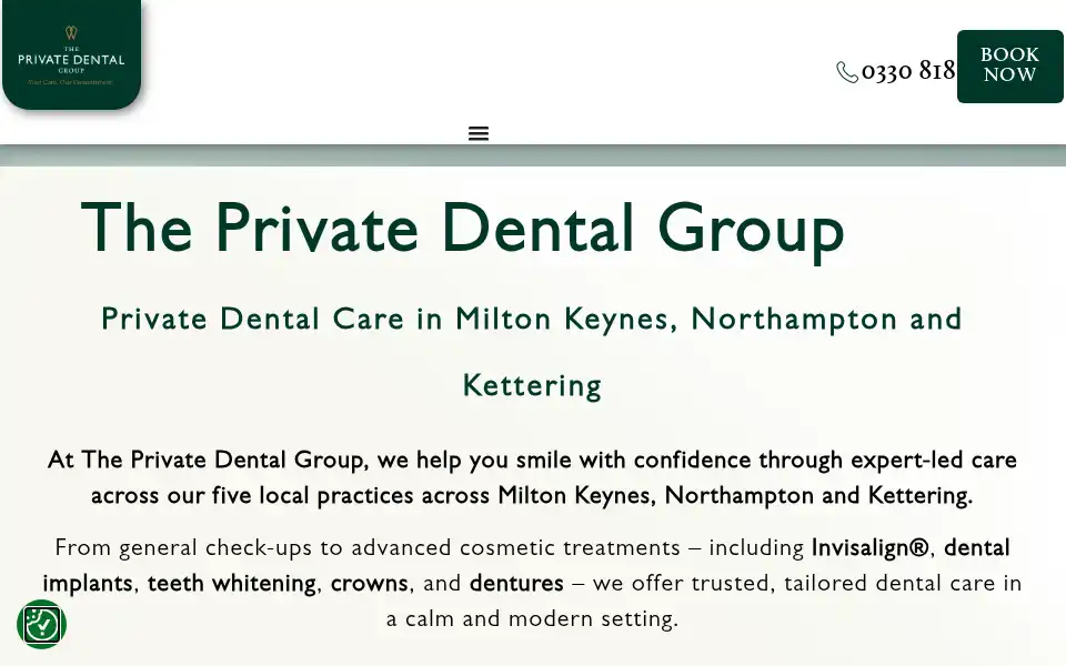 Screenshot of theprivatedentalgroup.co.uk