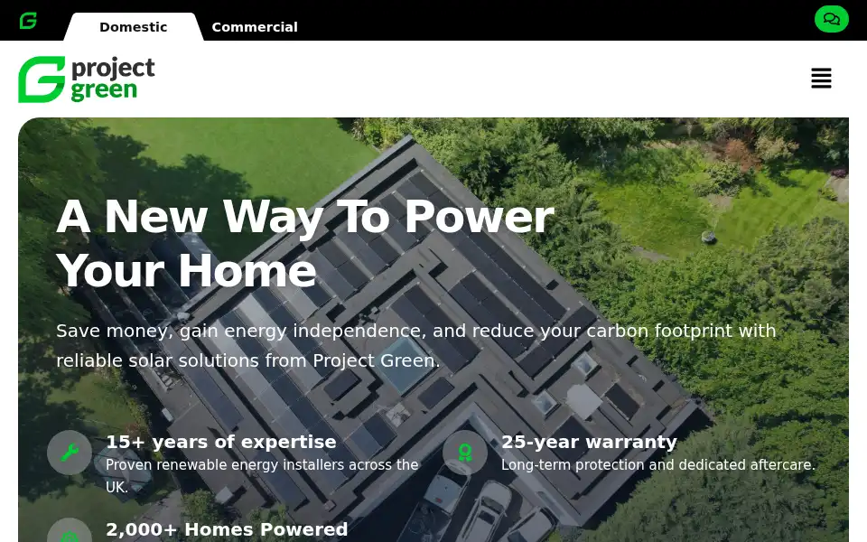 Screenshot of theprojectgreen.uk