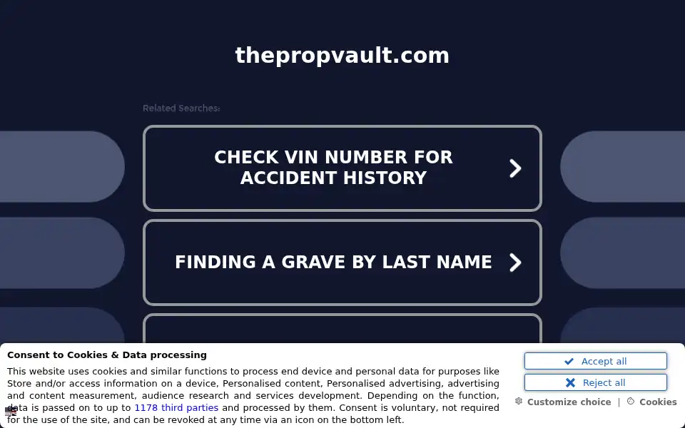 Screenshot of thepropvault.com