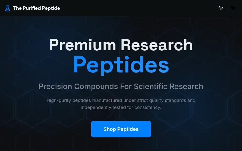 Screenshot of thepurifiedpeptide.com