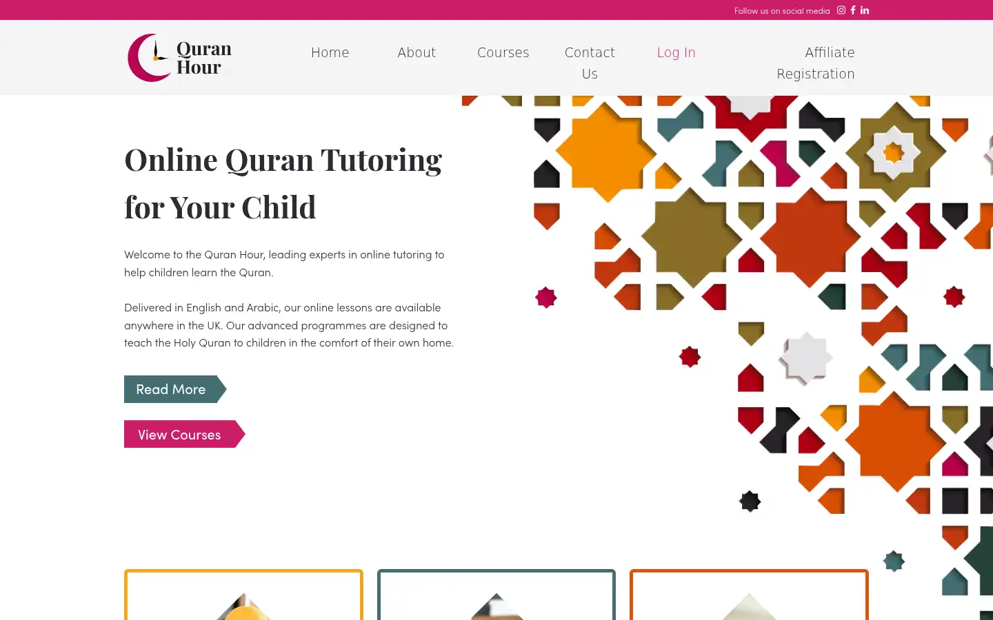 Screenshot of thequranhour.com