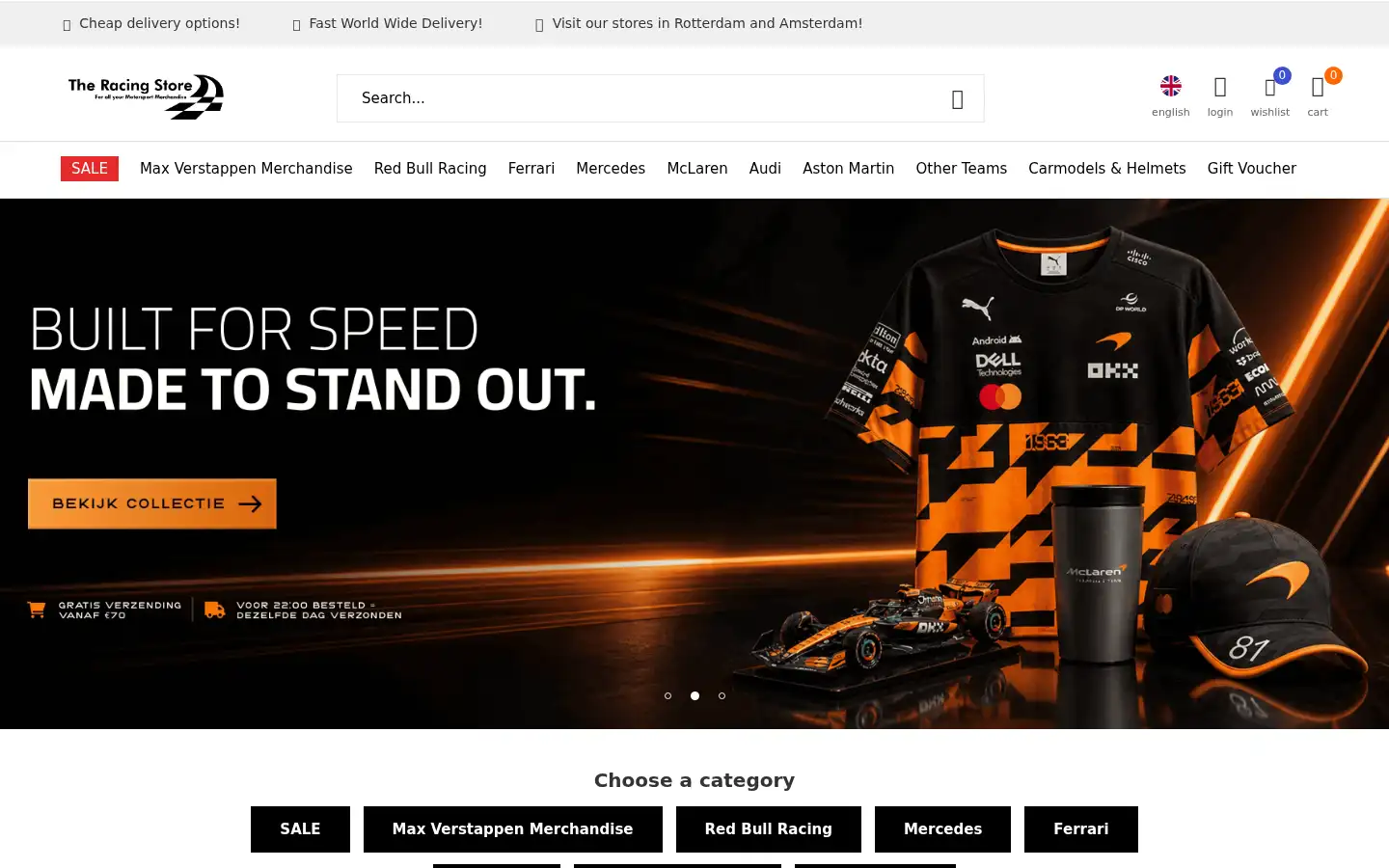 Screenshot of theracingstore.nl